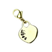 .Personalised Heart - gold tone Dangle for Floating Memory Locket