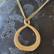 .Personalised Handstamped or Precision Stamped Silver Necklace - Gold Range - Infinite Love GOLD