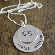 .Personalised Handstamped or Precision Stamped Silver Necklace - Silver Name Pendant Range - Beautiful Babes