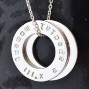 .Personalised Handstamped or Precision Stamped Silver Necklace - Silver Name Pendant Range - Eternity thick (one pendant)