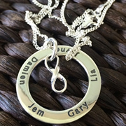 .Personalised Handstamped or Precision Stamped Silver Necklace - Charm Range - Infinite Eternity