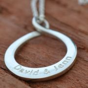 .Personalised Handstamped or Precision Stamped Silver Necklace - Silver Name Pendant Range - Infinite Love