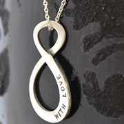 .Personalised Handstamped or Precision Stamped Silver Necklace - Silver Name Pendant Range - Infinity and Beyond