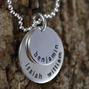 .Personalised Handstamped or Precision Stamped Silver Necklace - Silver Name Pendant Range - Layers of Love