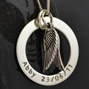 .Personalised Handstamped or Precision Stamped Silver Necklace - Charm Range - My Angel