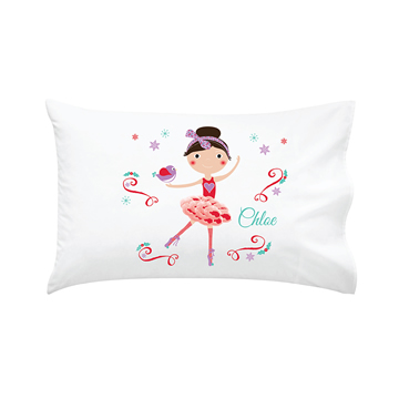 .Personalised Kids Pillowcase Christmas Ballerina