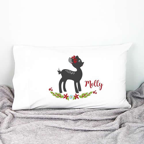 .Personalised Kids Pillowcase Fawn