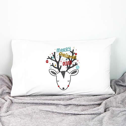 .Personalised Kids Pillowcase Reindeer