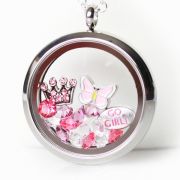 Floating Memory Locket Readymade - Pretty In Pink Theme