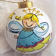 Bauble Christmas Handpainted Ceramic and Personalised Christmas Dancing Fairy