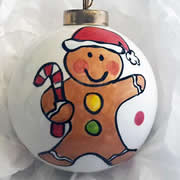 Bauble Christmas Handpainted Ceramic and Personalised Ginger Bread Man