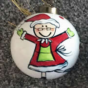 Bauble Christmas Handpainted Ceramic and Personalised Mrs Clause