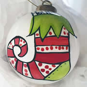 Bauble Christmas Handpainted Ceramic and Personalised Ho! Ho! Ho! Stocking