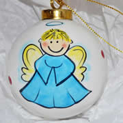 Bauble Christmas Handpainted Ceramic and Personalised Cutest Angel