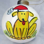 Bauble Christmas Handpainted Ceramic and Personalised Doggy