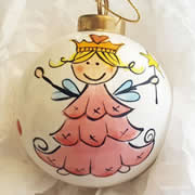 Bauble Christmas Handpainted Ceramic and Personalised Christmas Princess Fairy
