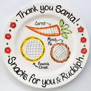 Handpainted Personalised Christmas Plate - Snacks for Santa and Rudolph