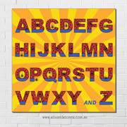 Spiderman  Alphabet canvas for kids wall art - Square with background
