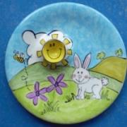 Handpainted Plate - Bunny Egg Cup Plate (can also be personalised)