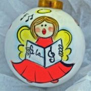 Bauble Christmas Handpainted Ceramic and Personalised Singing Angel