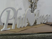 WHITE:  PVC (ACRYLIC) THICK only Name & or (Heart ) Name
